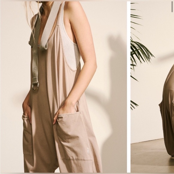 NWOT Free People FP Movement Hot Shot Onesie - Mocha Latte tan - Medium - Picture 3 of 8